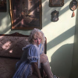 August Unicorn Gingham Sailor Puff Sleeve Dress