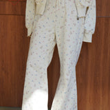 Sleepy Fairy Floral Deer Hoodie And Flare Pants Set