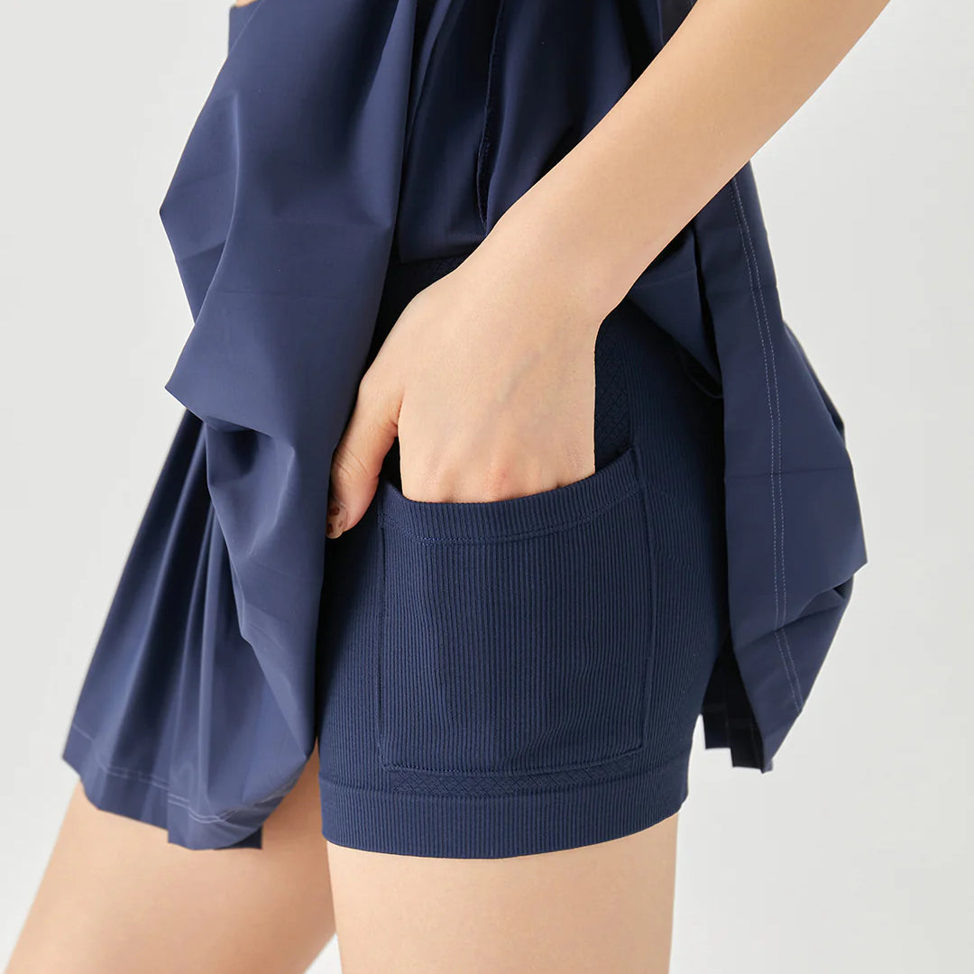 Get trendy with [Rexing x Peiliee Sport] Tennis Girl Seamless High-Waisted Pleated Skirt with Built-in Shorts -  available at Peiliee Shop. Grab yours for $36 today!