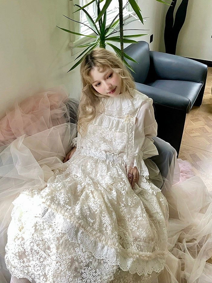 Get trendy with [August Unicorn] Embroidered Lace Princess Dress - Dresses available at Peiliee Shop. Grab yours for $99 today!
