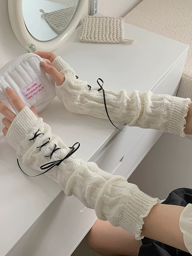 Get trendy with Ballerina Ribbon Gloves Arm Warmer - Gloves available at Peiliee Shop. Grab yours for $8 today!