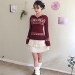 Get trendy with Sic Astra Snow Angel Knitting Mini Skirt - Accessories available at Peiliee Shop. Grab yours for $38 today!