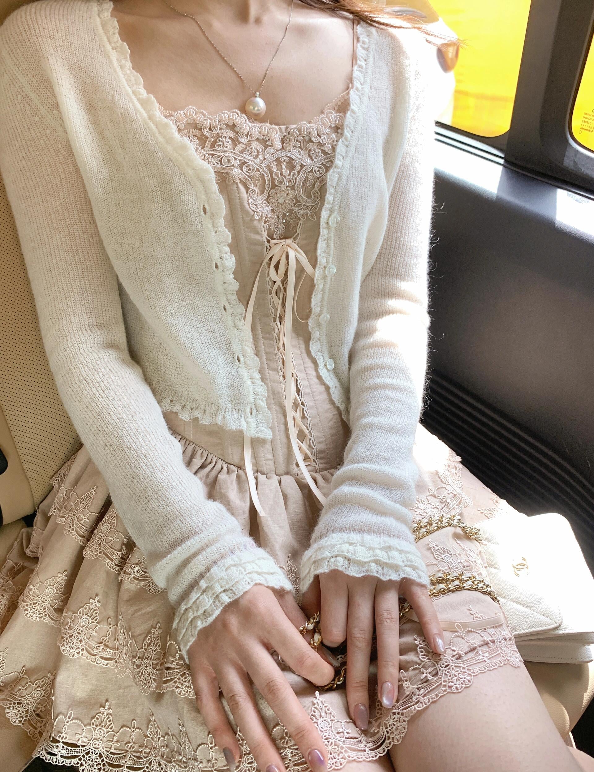 Get trendy with [Mummy Cat] Boîte à musique de ballet lace mini dress and cardigan set - Skirt Suits available at Peiliee Shop. Grab yours for $50 today!