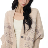Reabobo Fair Isle Wool Blend Knit Cardigan