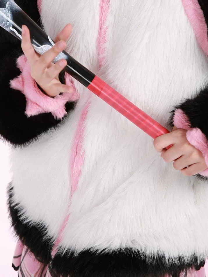 Get trendy with Evil Tooth Kawaii Panda Look Faux Fur Hoodie Coat -  available at Peiliee Shop. Grab yours for $78 today!