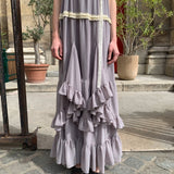 [Pre-order 15% At Checkout] UNOSA Lavender Veil Layered Panel Chiffon Dress