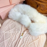 [Mummy Cat] Christmas Time Vintage Faux Fur Knit Hoodie