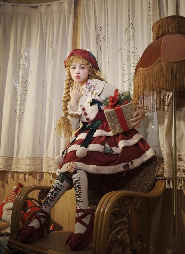 [Alice girl] Gingerbread Bear Lolita Dress for Christmas - Premium Dresses from Alice Girl - Just $48! Shop now at Peiliee Shop