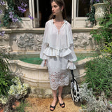 [Pre-order 15% At Checkout] SPOII UNOSA Clair de Romance Ruffle Sleeve Blouse
