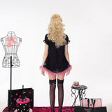 Evil Tooth Paris Dream Rhinestone Mesh Babydoll Mini Dress