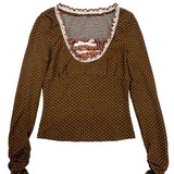 Rose Island Deer Core Polka Dots Sweatshirt Top