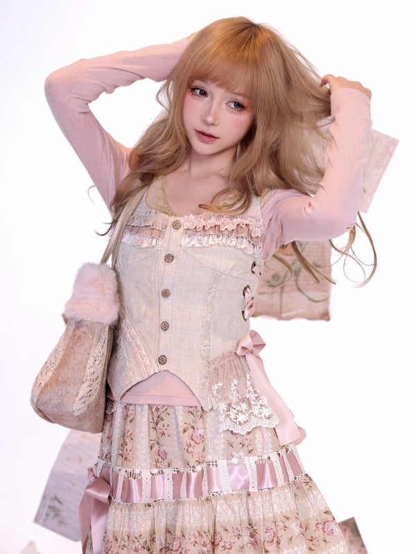 Rose Island Rose Letter Jeans Diary Vest