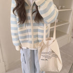 Get trendy with Pastel Cloud Knitting Hoodie Cardigan - Sweater available at Peiliee Shop. Grab yours for $39.90 today!