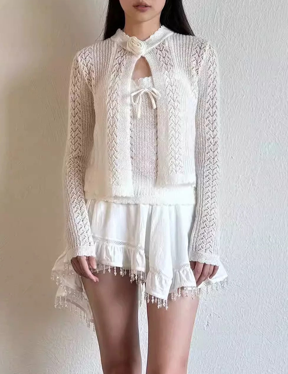 Get trendy with [Pacific Position] My Heart Is Full Of Dreams - Alpaca And Wool Sweater Set Christmas - Cardigan available at Peiliee Shop. Grab yours for $65 today!