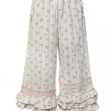 Rose Island Moss Garden 100% Cotton Loose Fit Capri Pants