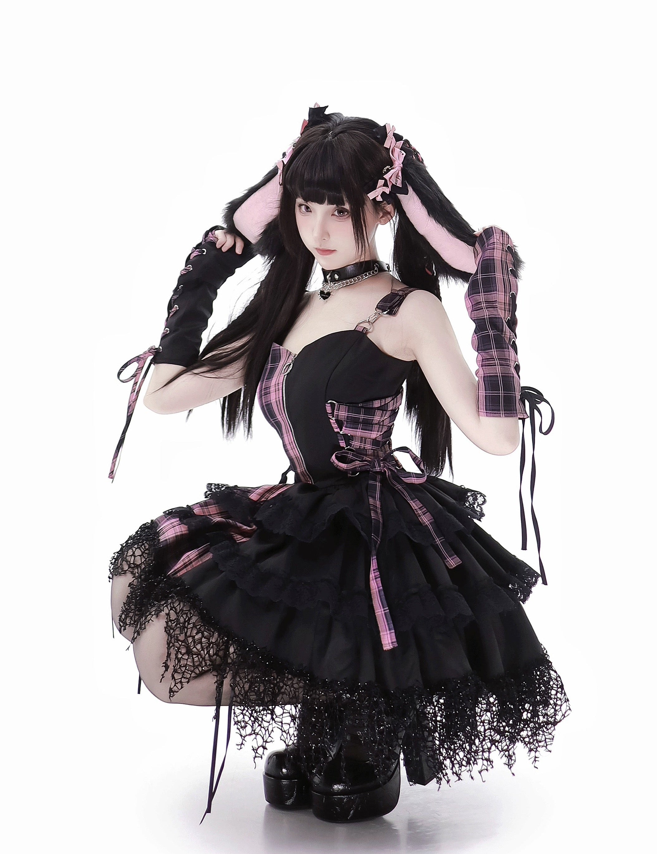 Get trendy with Japanese Idol Daily Performance Outfit Gothic Mini Dress - Dresses available at Peiliee Shop. Grab yours for $69 today!