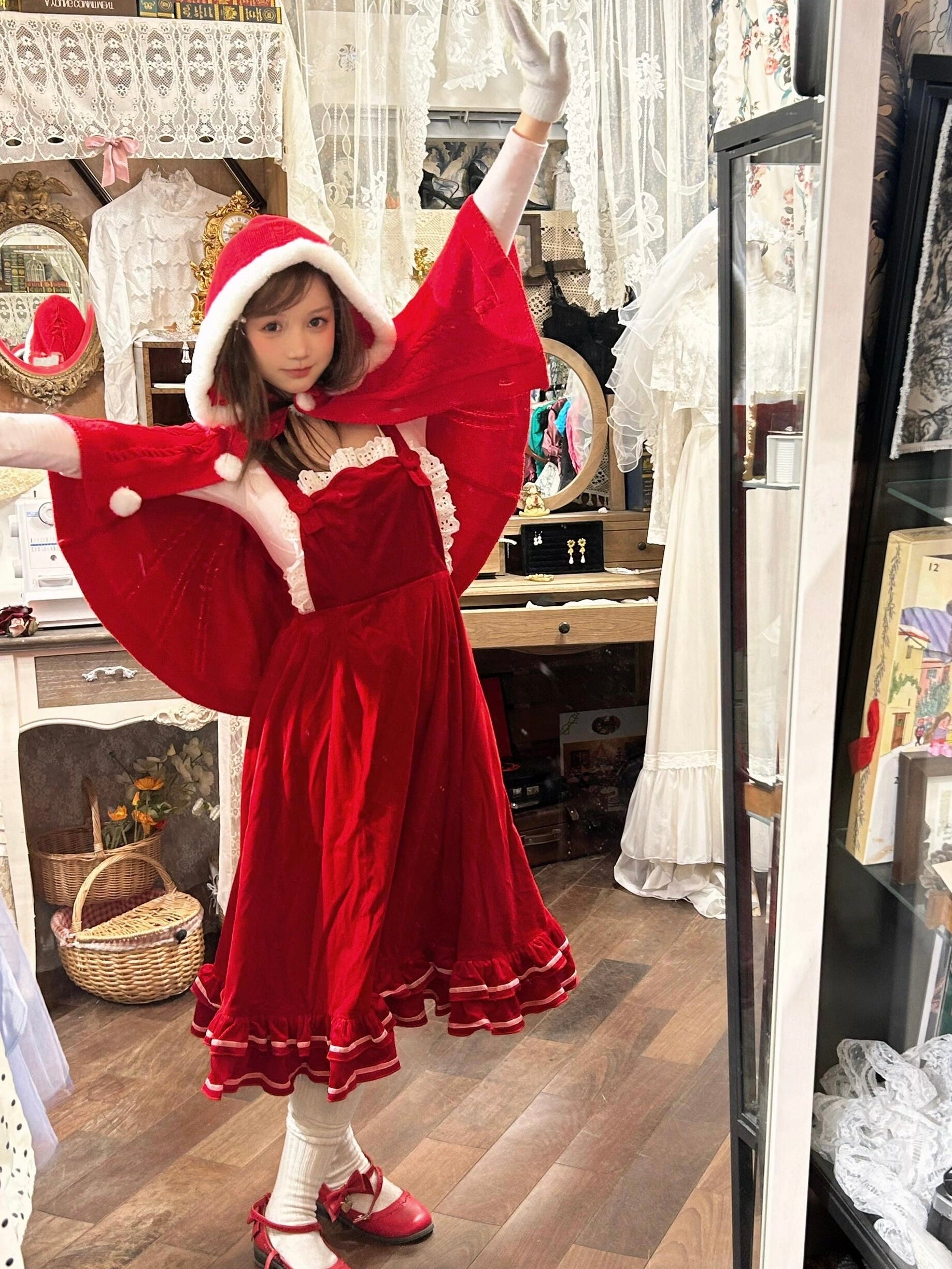 Get trendy with Little Riding Hood Fairy Tale Christmas Knitting Cape Cosplay -  available at Peiliee Shop. Grab yours for $39.90 today!