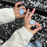 [Hand Knitted] Sakura season soft flower knitted ring