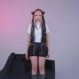 Get trendy with [Evil tooth] Punk Leather Pumpkin Pants - Shirts & Tops available at Peiliee Shop. Grab yours for $42 today!