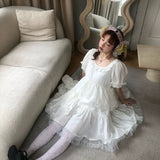 August Unicorn Moon Veil Silk Cotton Dress