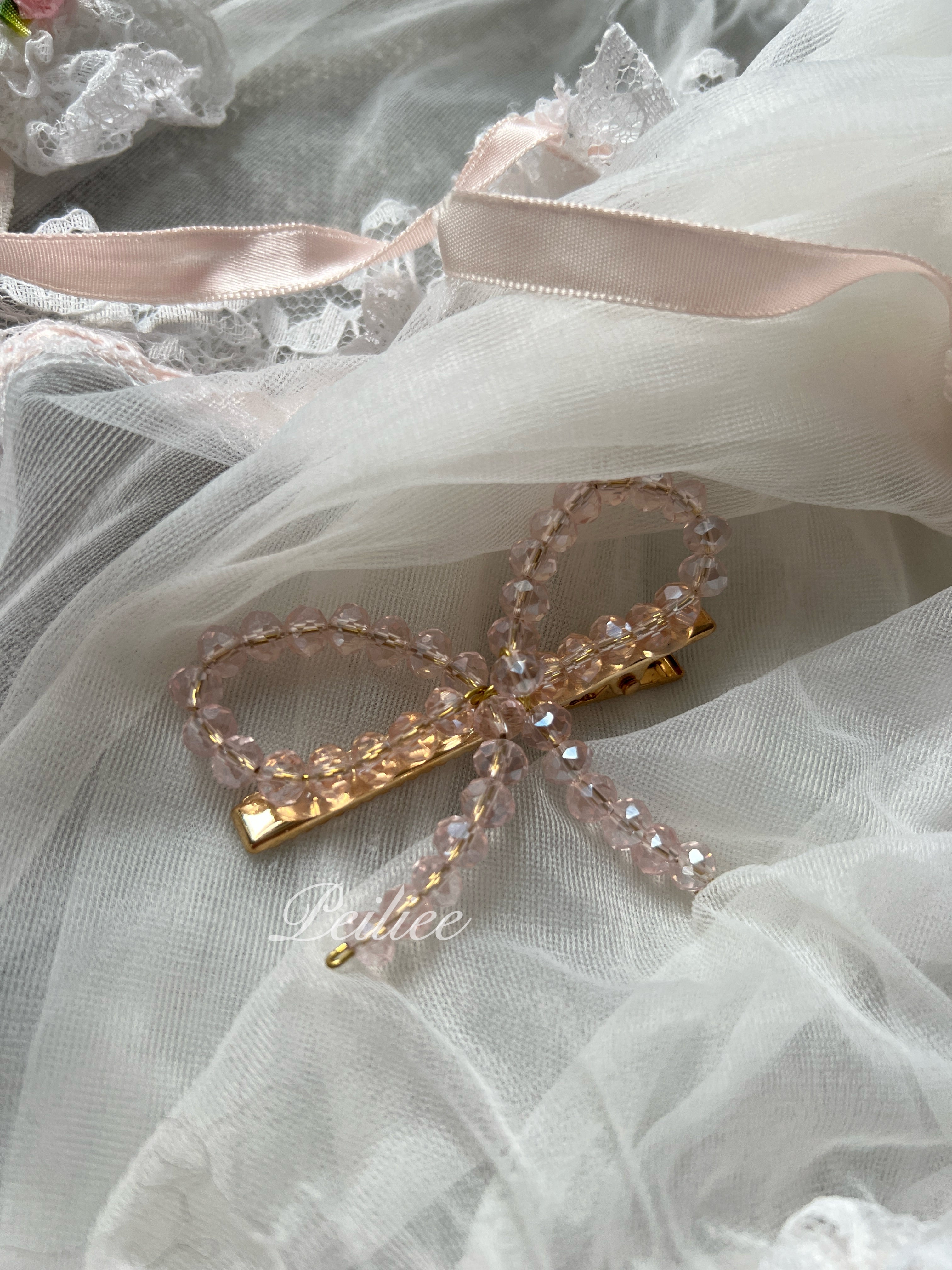 Get trendy with 2 Pieces Of Crystal Ribbon Hairpin Hair Clips -  available at Peiliee Shop. Grab yours for $4.50 today!