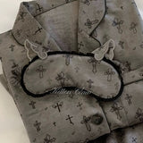 KittenClaw Dark Grey Dream Cross Pajamas Set