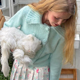 MineBeThyVers Blues Time Wool Blend Cardigan Jacket