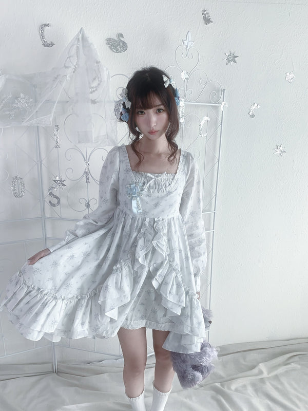 Pacific Position Primrose Babydoll 100% Cotton Long Sleeves Dress