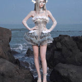[Blood Supply] Silver Song Of Siren - Jellyfish Corset Mini Dress