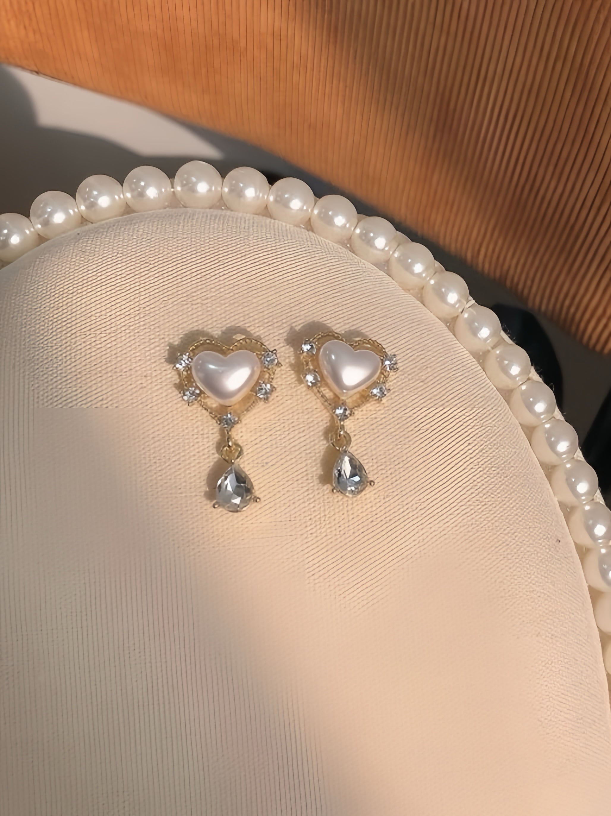 Get trendy with The Love Song Glass Pearl Earring Ear clip 925 silver pin -  available at Peiliee Shop. Grab yours for $3.99 today!