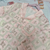 Bear Pajamas Party Summer Sleepwear Set with top and shorts