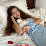 Sleepy Fairy Strawberry Lace Slip Dress & Scrunchie Set