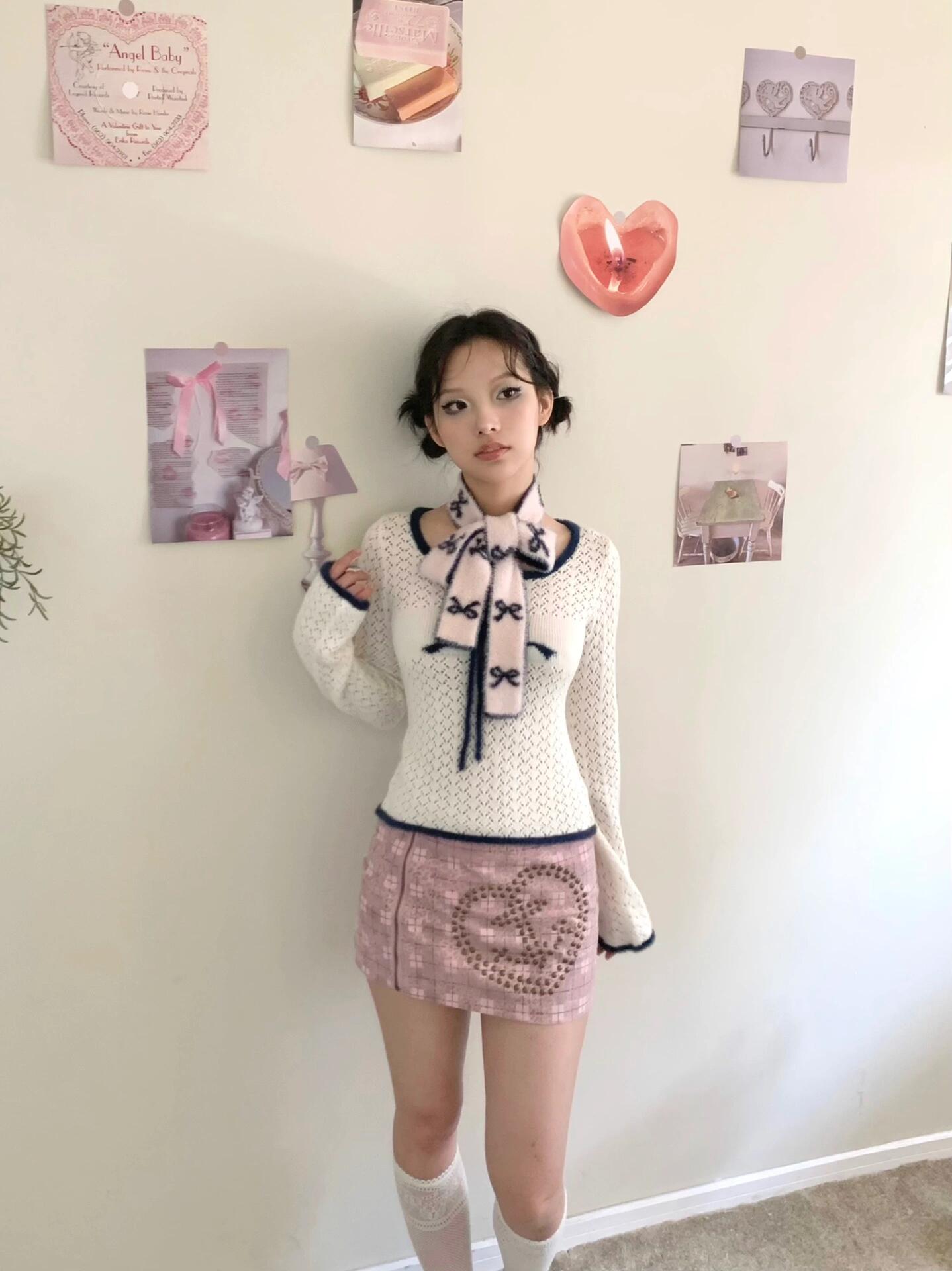 Get trendy with Sic Astra Angel Energy Ribbon Knitting sweater - Accessories available at Peiliee Shop. Grab yours for $49 today!