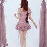 [Rose Island] The Rosy Kiss Crop Top and Ruffle Tulle Skirt Set
