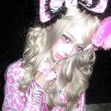 BunnyBite Pink Leopard Hime Gyaru Kimono Dress Set