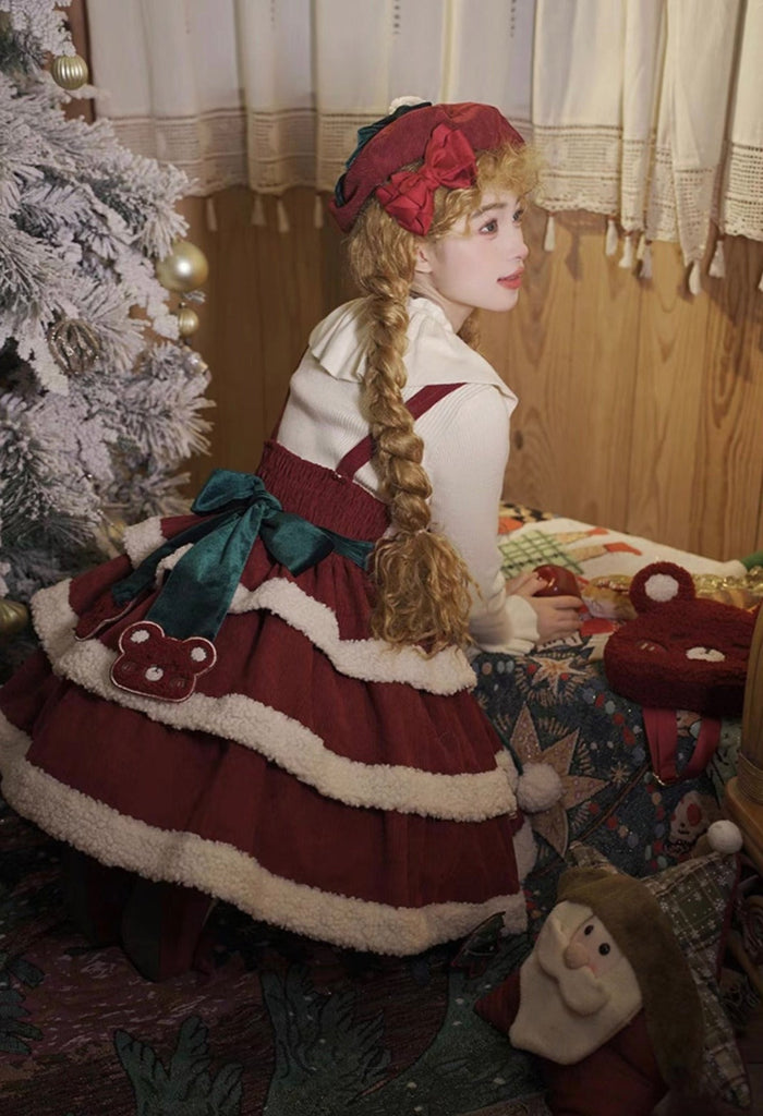 Get trendy with [Alice girl] Gingerbread Bear Lolita Dress for Christmas - Dresses available at Peiliee Shop. Grab yours for $48 today!