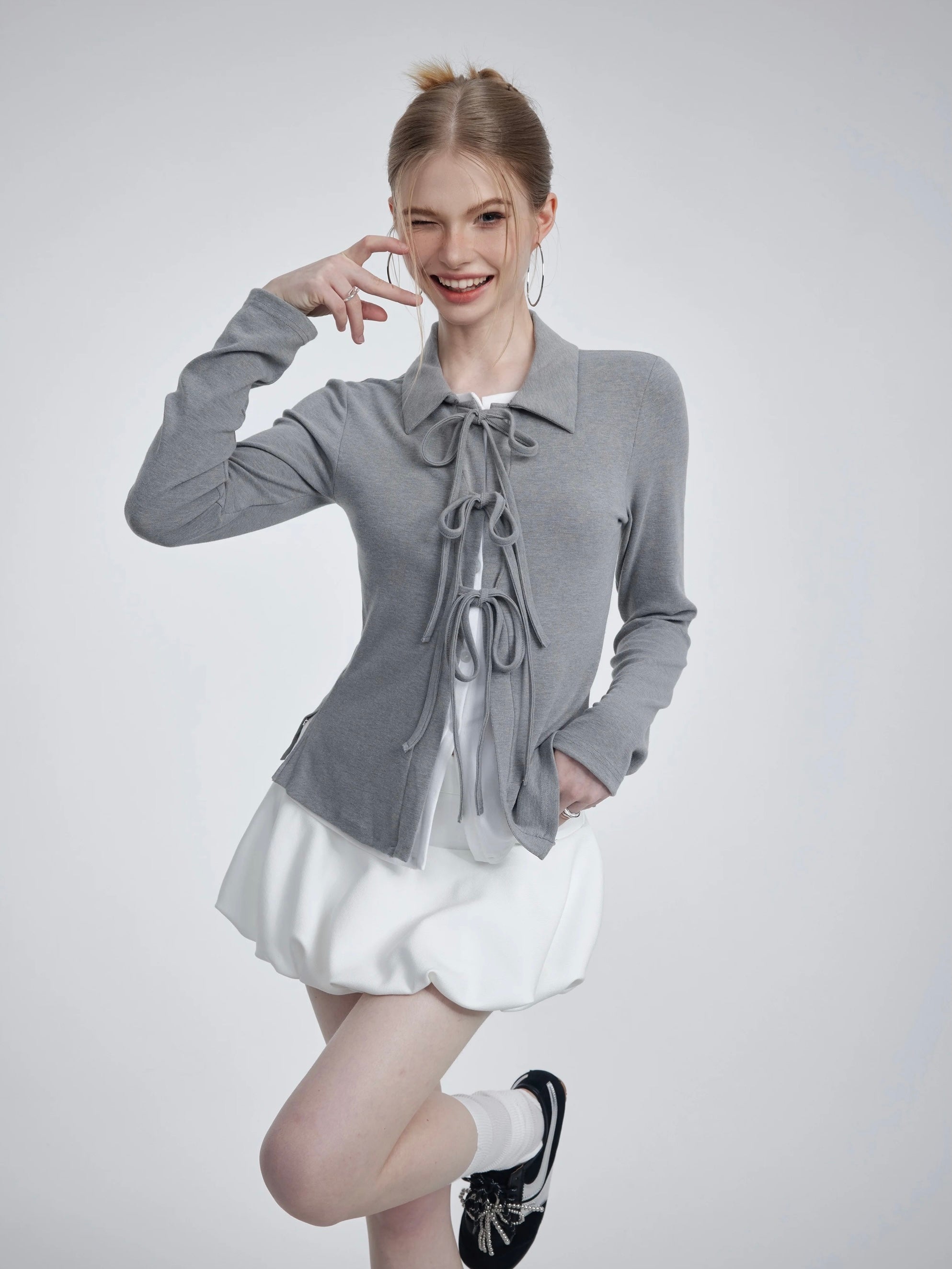 Get trendy with [Customizable] Loli Poli 2 in 1 shirt cardigan -  available at Peiliee Shop. Grab yours for $42 today!