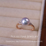 Get trendy with Diamonds Wave Of Elegance Akoya Sea Pearl 18k Gold Filled Ring -  available at Peiliee Shop. Grab yours for $560 today!
