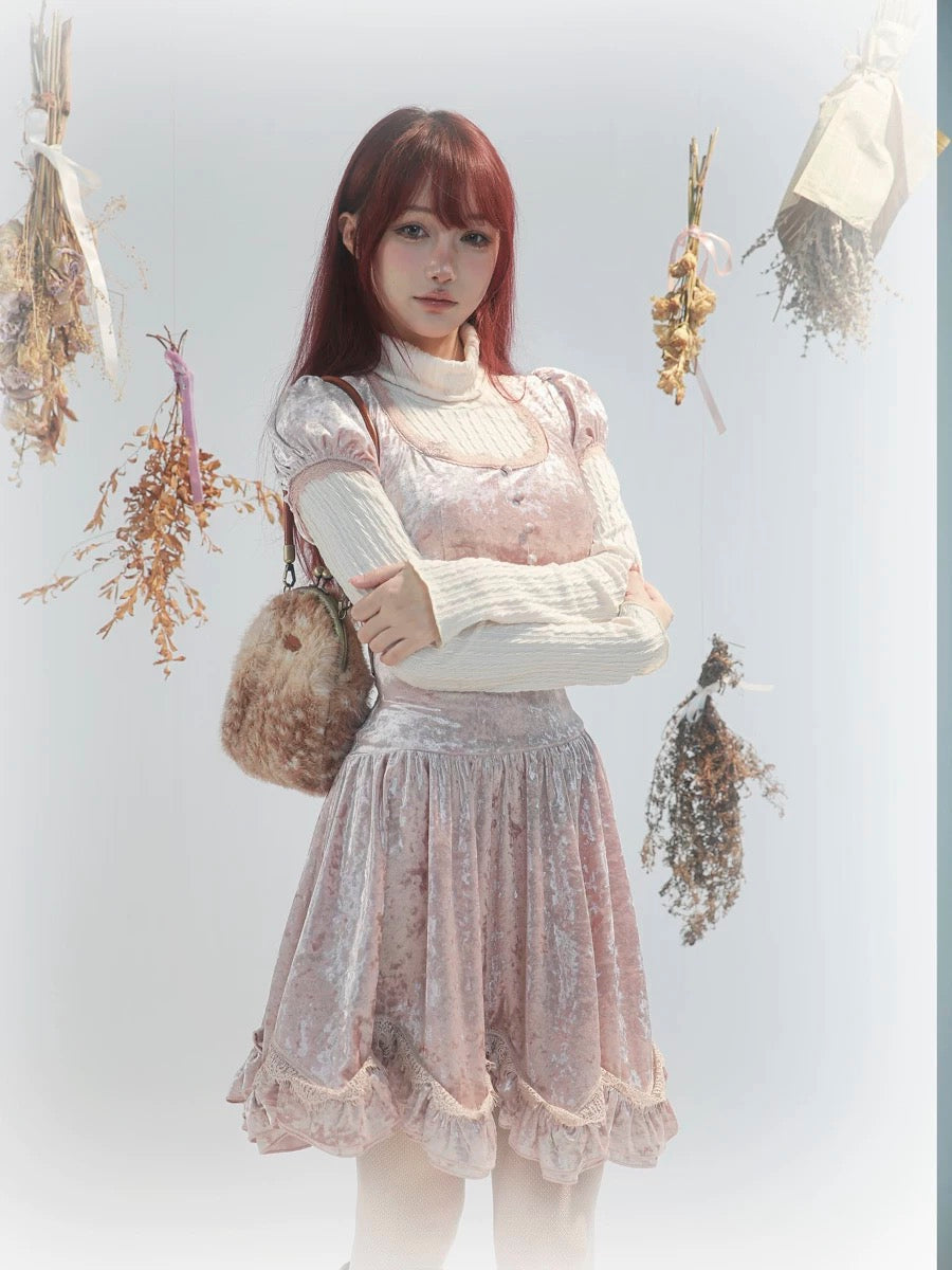 Get trendy with [Rose Island] Soft Pink Fairy Spirit Velvet Princess Dress -  available at Peiliee Shop. Grab yours for $54 today!