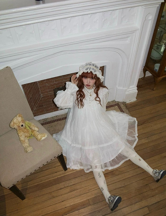 August Unicorn Edwardian Fairy Doll Silk Cotton Dress