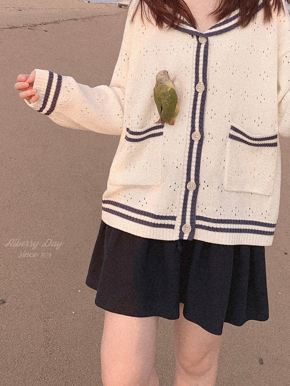 Get trendy with Sailor Girl’s Autumn Knitting Wear Sweater Cardigan - Sweater available at Peiliee Shop. Grab yours for $25.50 today!