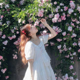 August Unicorn Moon Veil Silk Cotton Dress