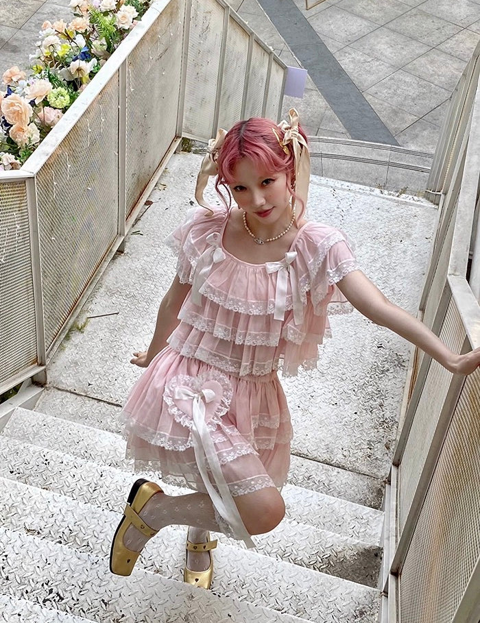 Get trendy with [August Unicorn] The blooming dream crop top and skirt set - Dresses available at Peiliee Shop. Grab yours for $116 today!
