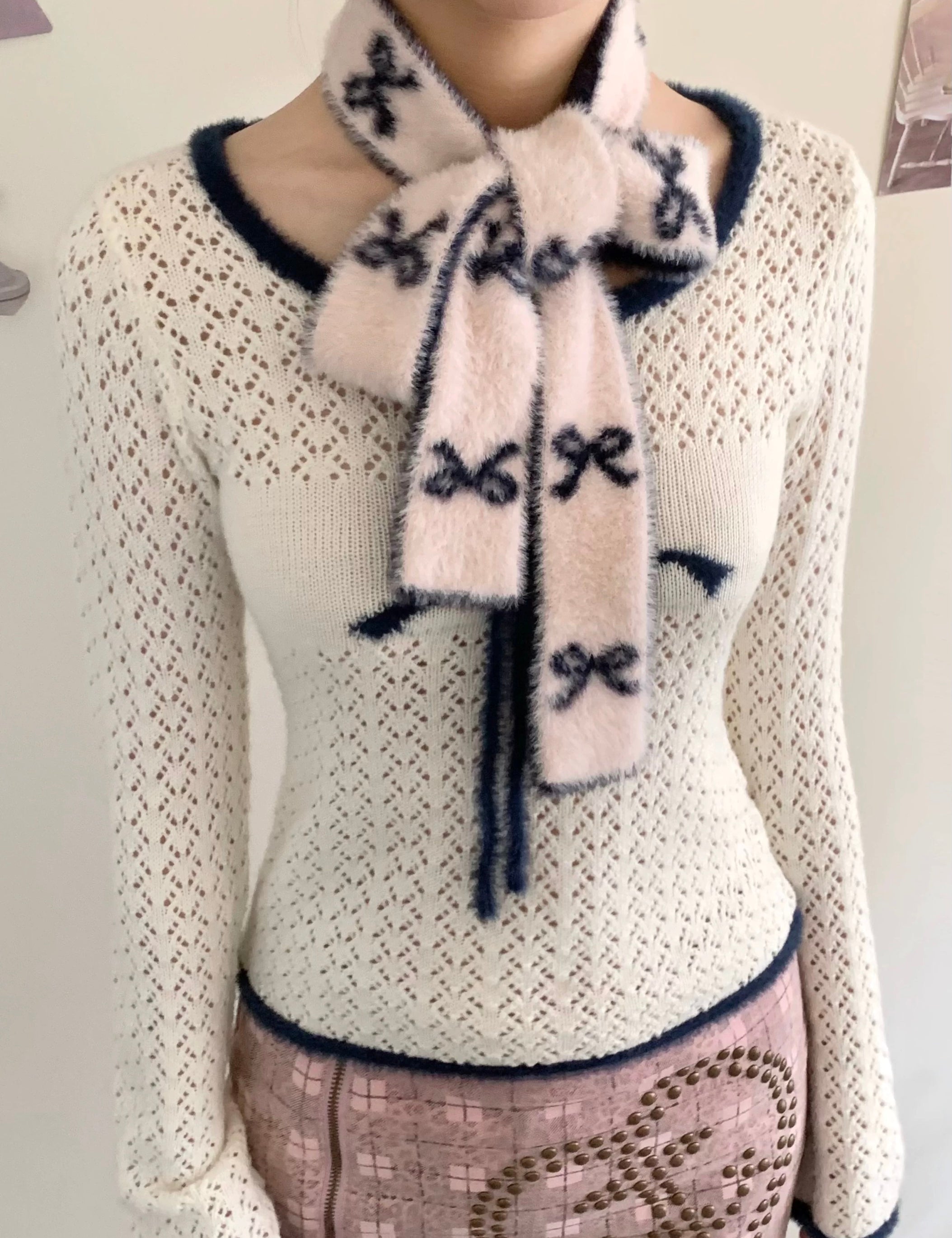 Get trendy with Sic Astra Angel Energy Ribbon Knitting 2 sides Scarf Christmas - Accessories available at Peiliee Shop. Grab yours for $25 today!