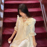 Pacific Position Freesia Memoir Antique Doll Coquette Core Linen Dress