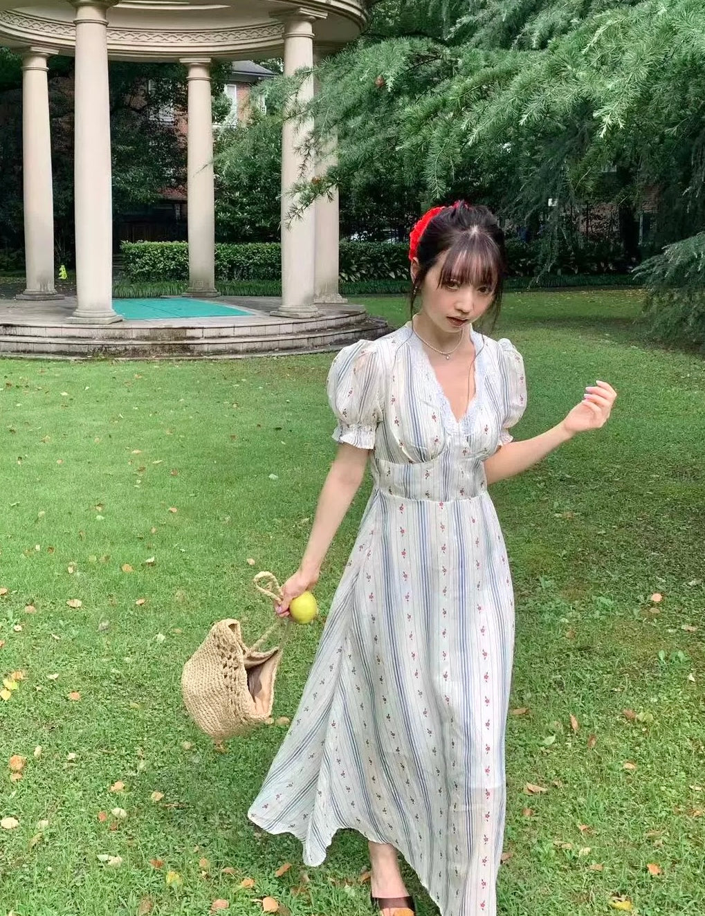 Get trendy with Holiday in south France vintage style floral midi dress - Dresses available at Peiliee Shop. Grab yours for $36.80 today!