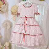 [Leflacon] ‘Summer Lovers' Vintage-inspired Red Dot One-piece dress