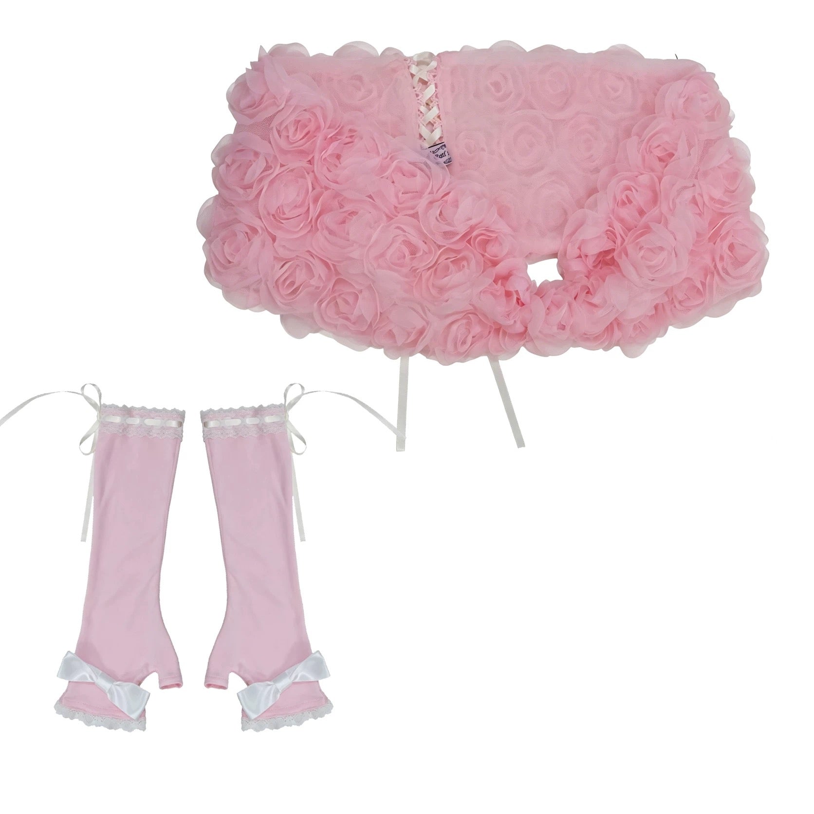 Evil Tooth Rosé Hime Gal off-shoulder shawl and Gloves Set