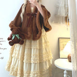 The Snow Season Faux Fur Cape Christmas