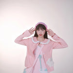 Get trendy with [Rose Island] Pink Bunny Denim Jacket - Coats & Jackets available at Peiliee Shop. Grab yours for $55 today!